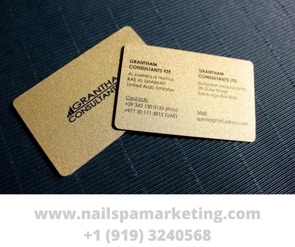 business card by plastic for nail