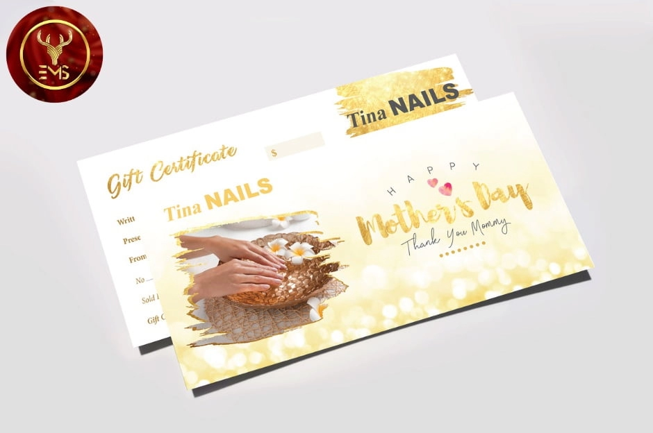 gift certificate nail for mother day